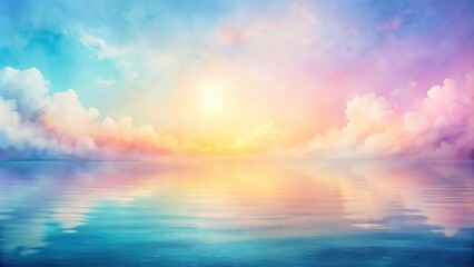 Obraz premium Soft, blended watercolor gradient background with subtle texture and gentle color transitions, evoking a sense of serenity and calming visual interest.