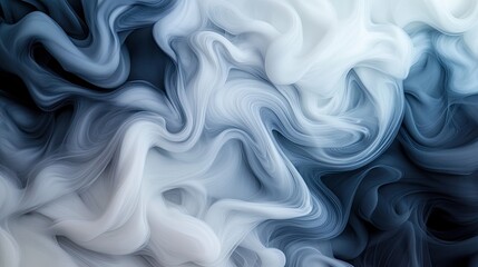 Obraz premium A mesmerizing abstract swirl of blue and white colors, creating a dreamy and fluid texture for artistic inspiration.