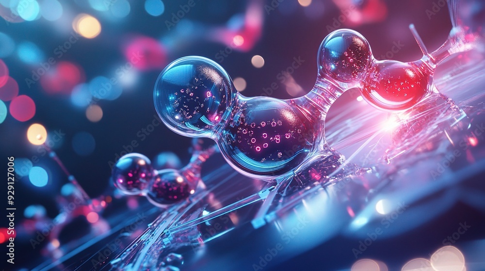 Aufkleber nanotechnology scene with nanoscale devices and applications in various fields