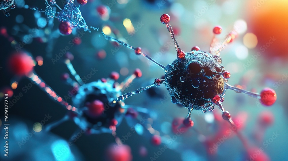 Aufkleber nanotechnology scene with nanoscale devices and applications in various fields