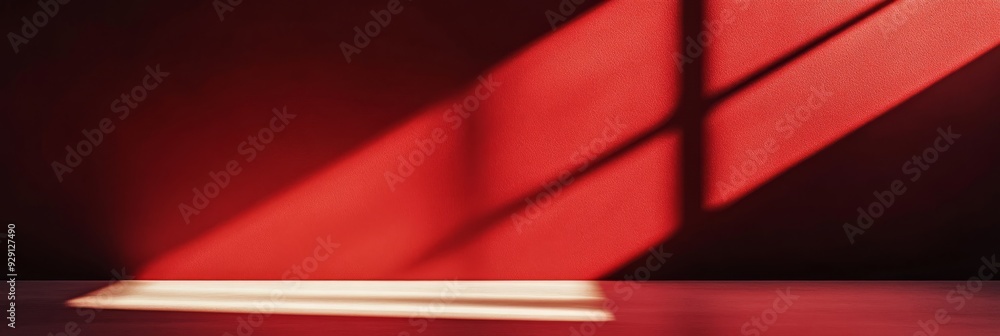 Poster the dynamic interplay of light and shadows works together, creating a captivating and abstract red c