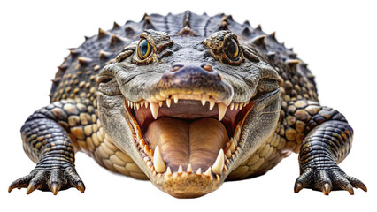 Fototapeta premium aggression, alligator, crocodile, cutout, transparent, backgrounds, hunter, animal, aquatic, tooth, isolate
