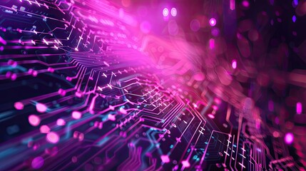 Abstract Circuitry with a Futuristic Glow