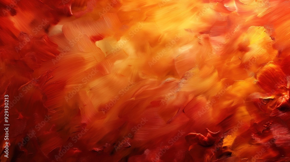 Poster a swirling blend of deep reds, oranges, and yellows creates a vibrant and dynamic visual, evoking fe