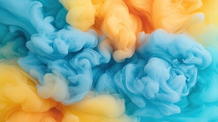 A vibrant swirl of blue and orange hues creates a dynamic and colorful abstract texture, perfect for various creative projects.