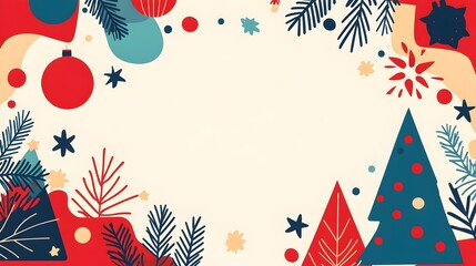 Obraz premium christmas background with abstract patterns and colorful holiday elements