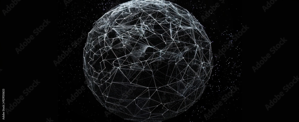 Poster hemispherical network of interconnected nodes