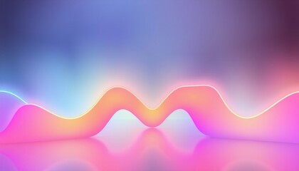 Gradient neon shapes converge in the center their bright vivid colors standing out against a delicate diffused background enhancing their vibrant contrast