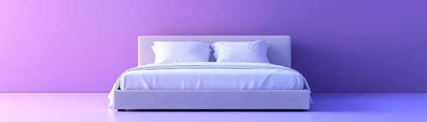 Obraz premium Smart bed adjusting for optimal sleep on purple background