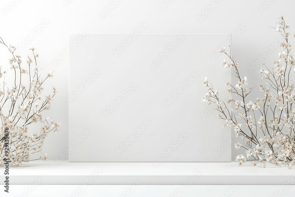 Poster uncluttered minimalistic layout with simple geometric shapes, elegant and spacious, ideal for showca