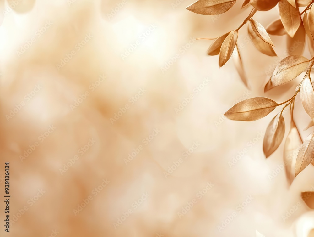 Poster soft diffused natural light illuminating a serene setting, warm and inviting tones with plenty of sp