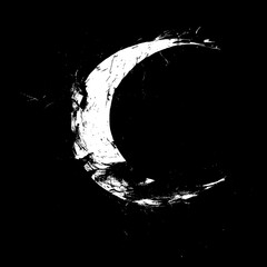 Abstract Grunge Texture of a Planet Eclipse With Brushstroke Effect