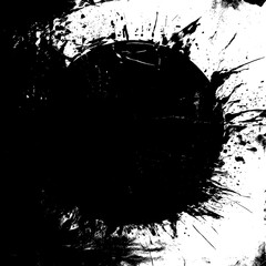 Abstract Grunge Texture of a Planet Eclipse With Brushstroke Effect