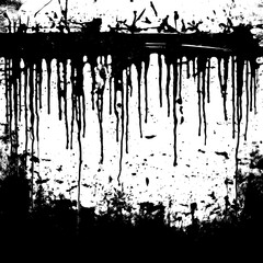 Obsidian Drip Grunge Brushwork Texture with Dust Particles - Abstract Urban Grunge Background