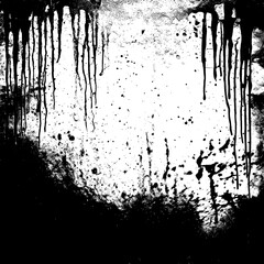 Obsidian Drip Grunge Brushwork Texture with Dust Particles - Abstract Urban Grunge Background