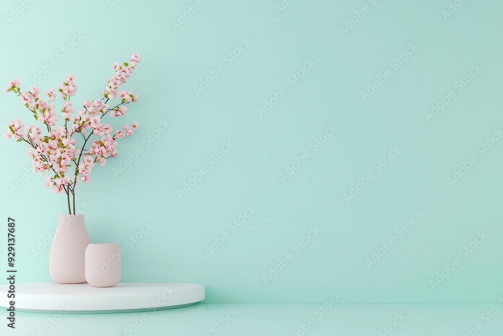 Poster minimalist surface design with a simple layout, perfect for displaying items with ample space for te