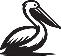 Pelican icon silhouette vector art illustration