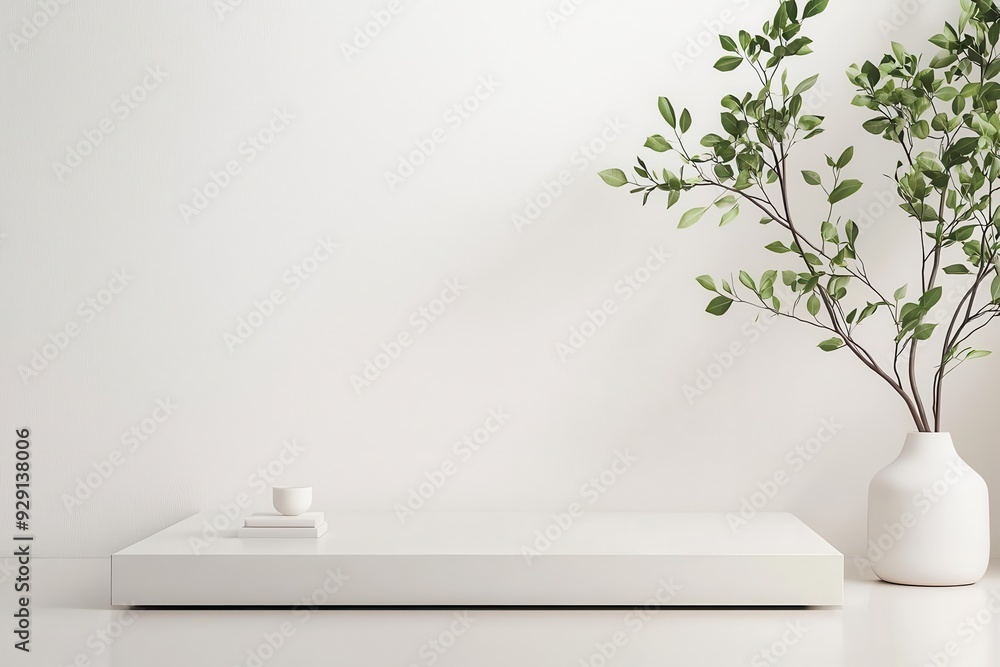 Poster minimalist base structure with a refined touch, ideal for highlighting branding elements and offerin
