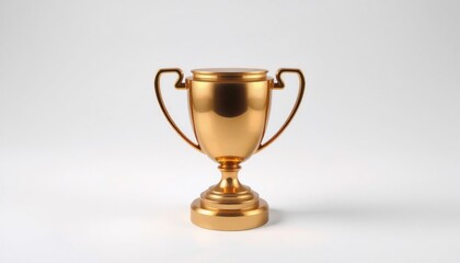 vector depiction of a classic bronze trophy with a ring of glowing stars centered on a smooth white backdrop emphasizing recognition and excellence