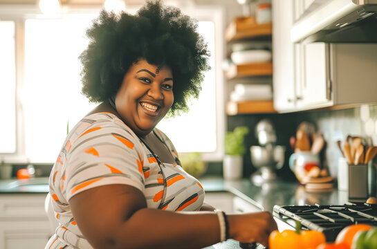 a fat black woman in the kitchen