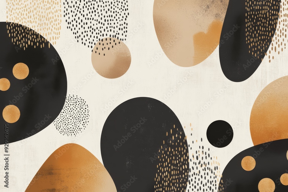 Aufkleber this is a modern design that features a beautiful array of abstract shapes in stylized black, brown,