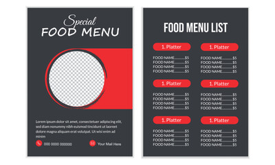 Modern Food Menu Design Template