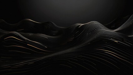 Black background with abstract digital lines, tech-inspired and modern.