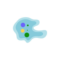 Binary fission in amoeba. Vector educational illustration. Reproduction