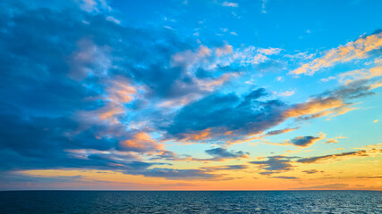 Aerial Fly Through Over Lake Michigan at Golden Hour