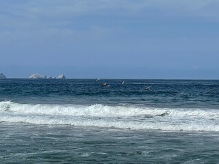 Vista de las olas a la orilla del mar