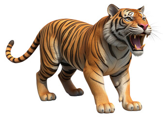 tiger, agressive, mammal, predator, cutout, transparent, backgrounds, wildlife, animals, cat, stripes