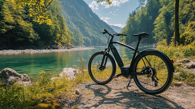 E-Bike Adventure: Tranquility by the Riverbank