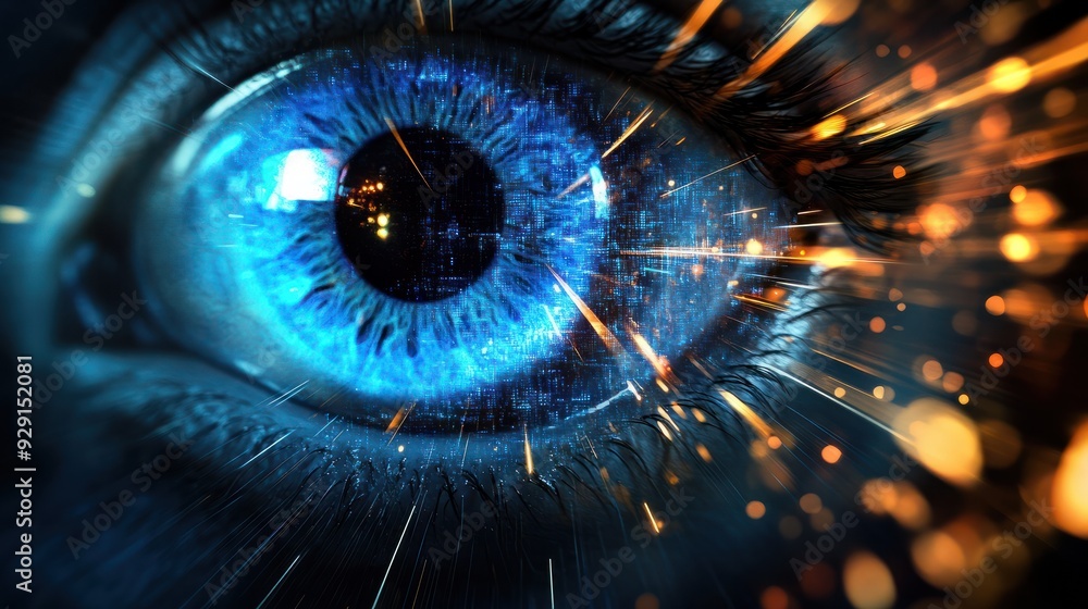 Poster blur is a concept that represents the future of technology in the field of cyber security with a bac