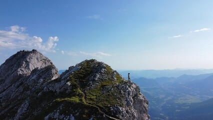 Rocky mountain peak solo hiker