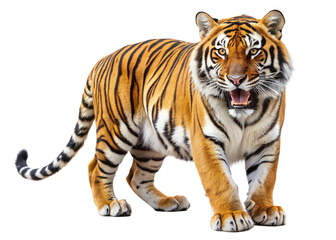 Obraz premium tiger, agressive, mammal, predator, cutout, transparent, backgrounds, wildlife, animals, cat, stripes