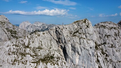 Rocky mountain peak solo hiker