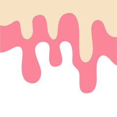 Double Vanilla milk and strawberry ice cream melted