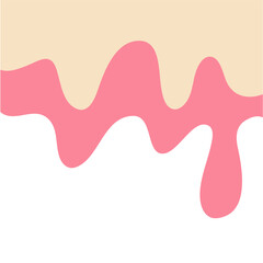 Double Vanilla milk and strawberry ice cream melted