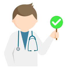 Fototapeta premium Graphic images of doctor in various poses in flat design. transparency background