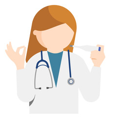 Fototapeta premium Graphic images of doctor in various poses in flat design. transparency background