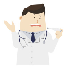 Cartoon images of doctor in various poses. transparency background