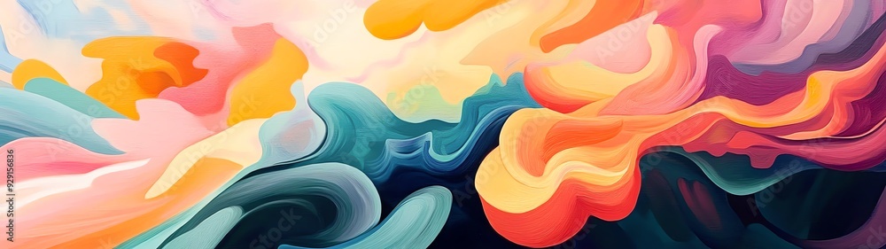 Aufkleber abstract art featuring vibrant colors flowing together, creating a dynamic and energetic visual expe