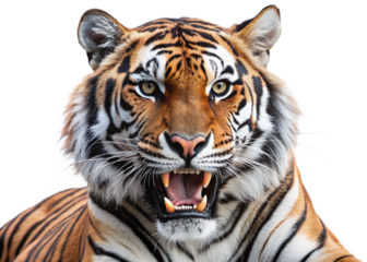 tiger, agressive, mammal, predator, cutout, transparent, backgrounds, wildlife, animals, cat, stripes