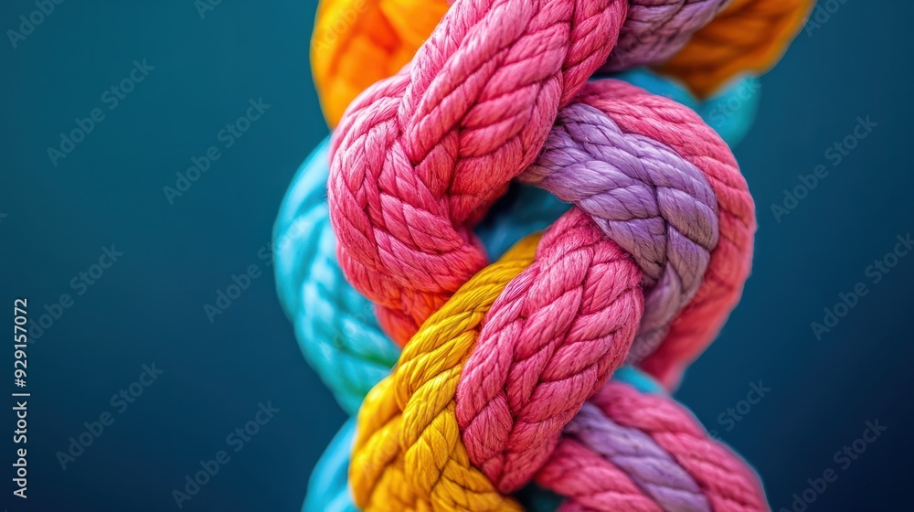 Aufkleber team rope diverse strength connect partnership together teamwork unity communicate support. strong d