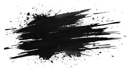 Black Paint Stroke on White Background, Abstract Image, Texture, Pattern, Wallpaper, Cover and Screen of Smartphone, Cell Phone, Computer, Laptop, 9:16 and 16:9 Format