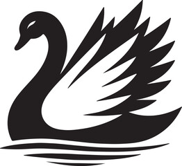 Swan icon silhouette vector art illustration