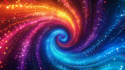 A colorful spiral with a rainbow of colors