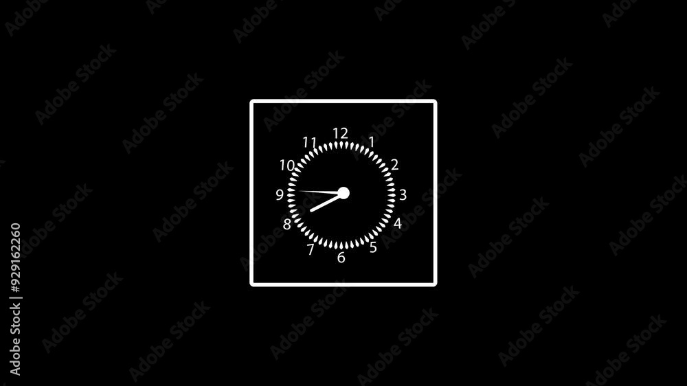 Poster clock icon. loopout video animation of timelapse of clock icon withe background