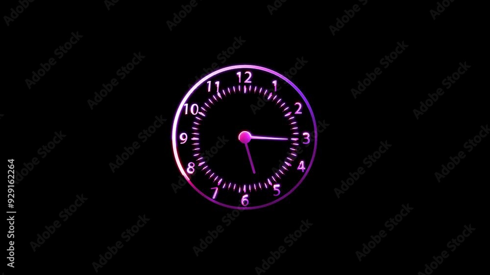 Poster abstract analog new clock icon animation 4k video. wall clock.