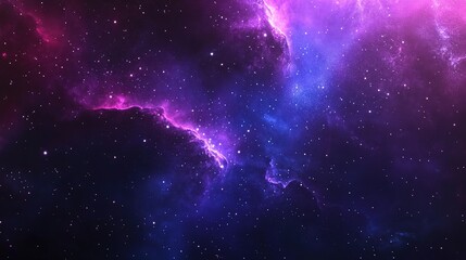 Cosmic Dance of Purple and Blue Nebulae